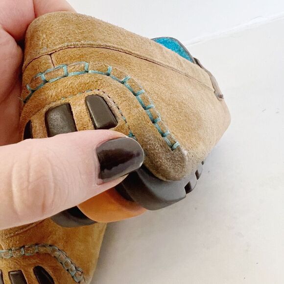 Donald J Pliner Men's Dacio Driver Tan Suede Horsebit Loafers Blue Size 10 - Picture 5 of 9